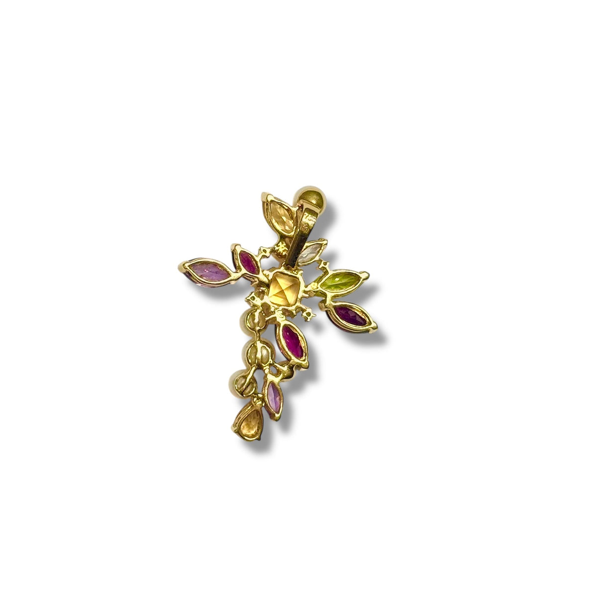 Pendentif croix multigemmes