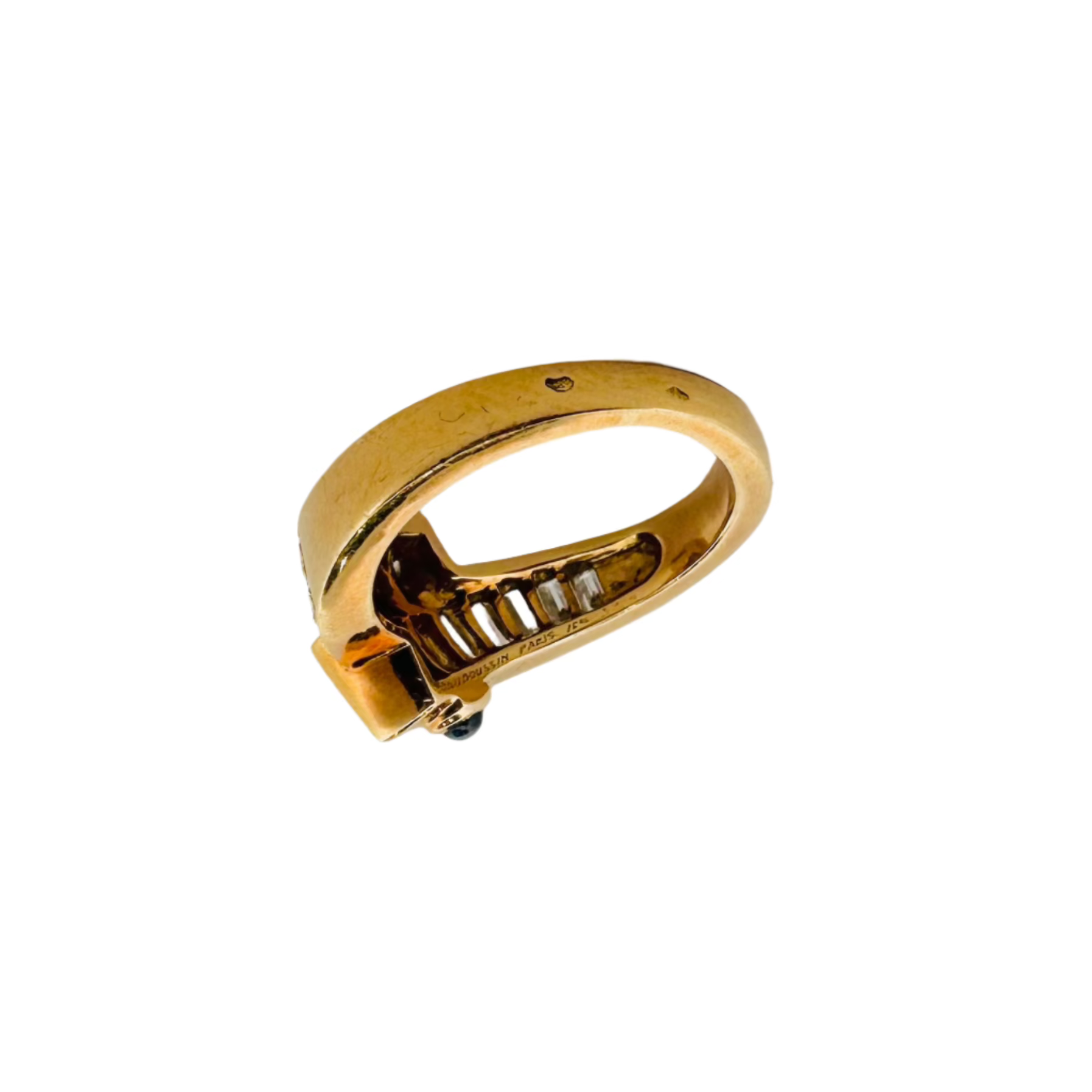 Bague MAUBOUSSIN en or jaune, saphirs et diamants