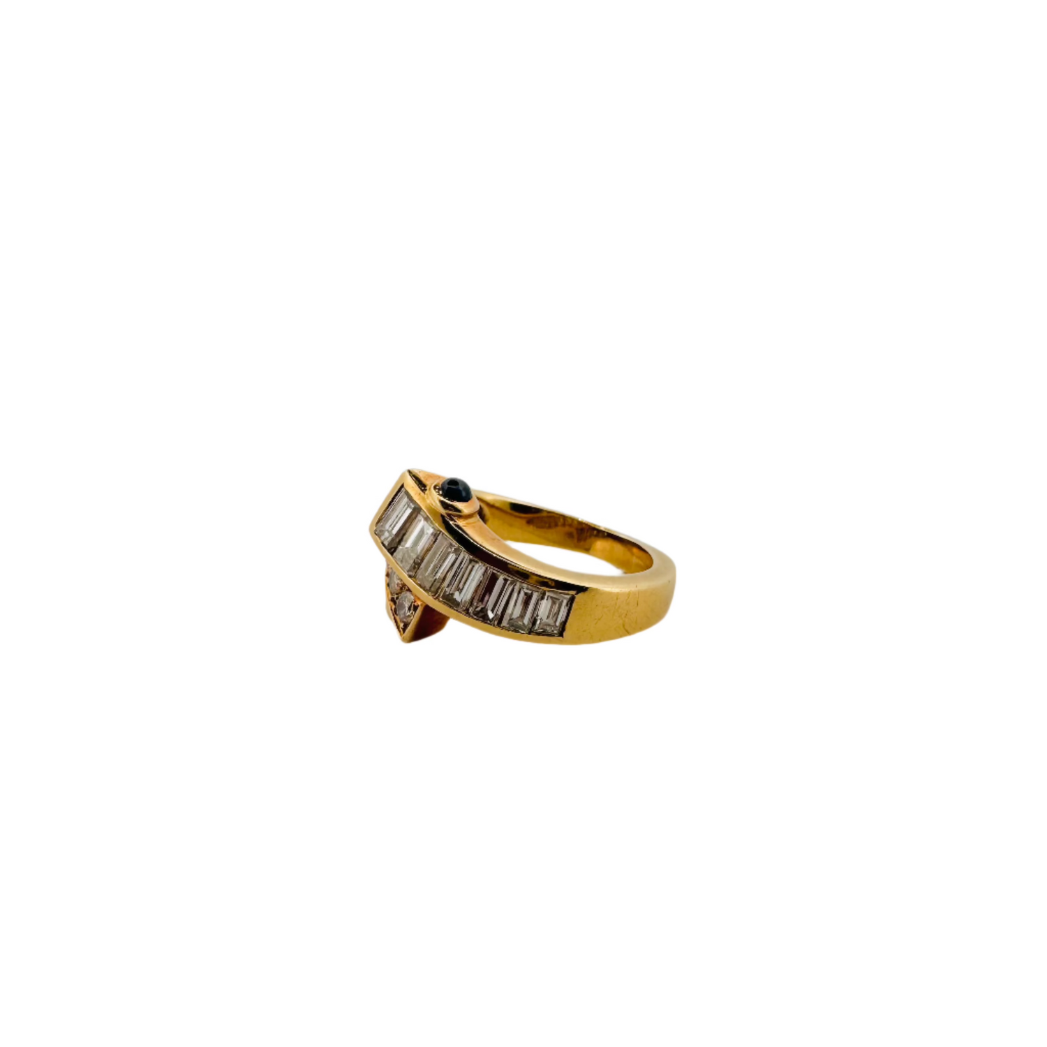 MAUBOUSSIN ring in yellow gold, sapphires and diamonds