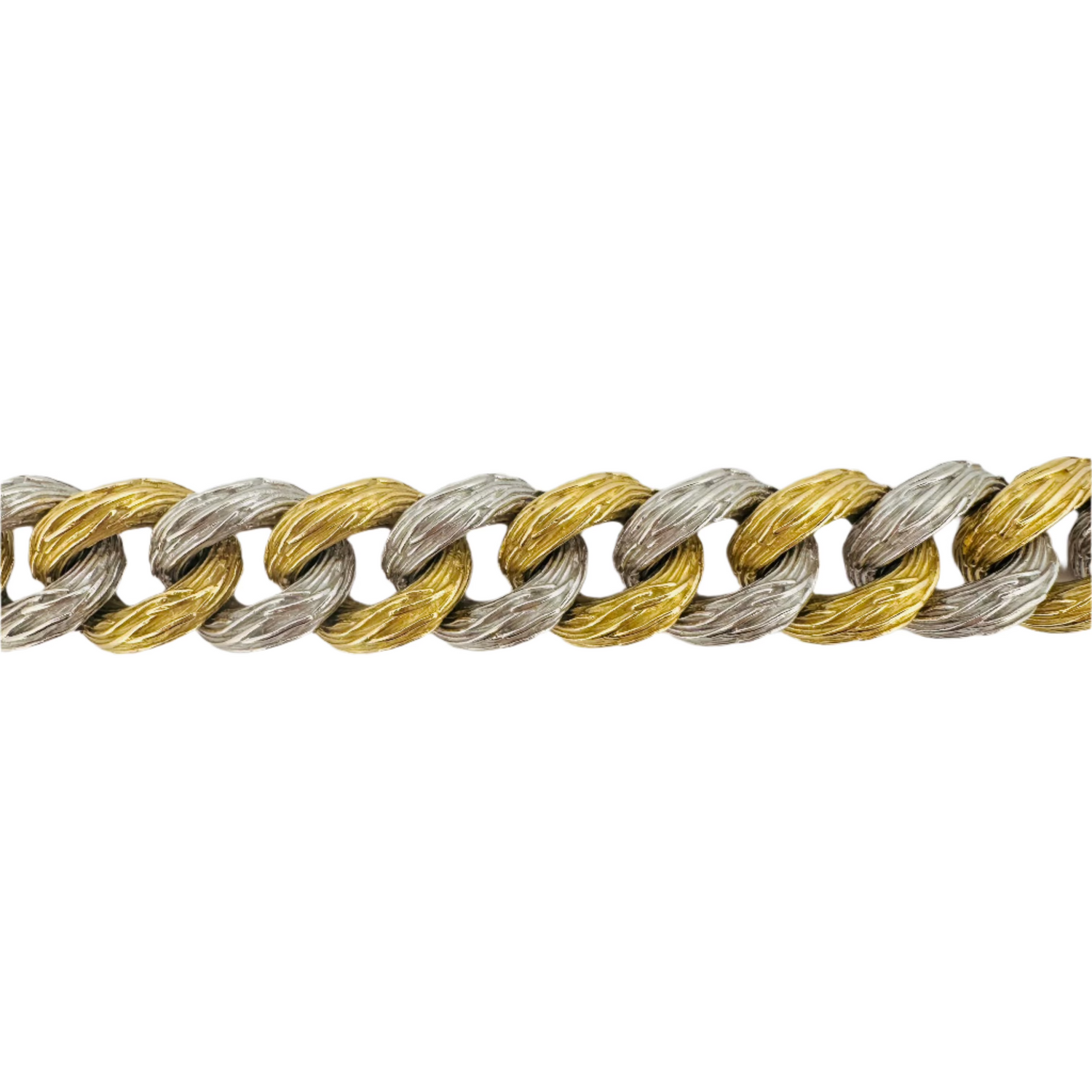 Bracelet souple VAN CLEEF & ARPELS en or jaune et or blanc