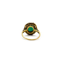 Bague ancienne émeraude et diamants
