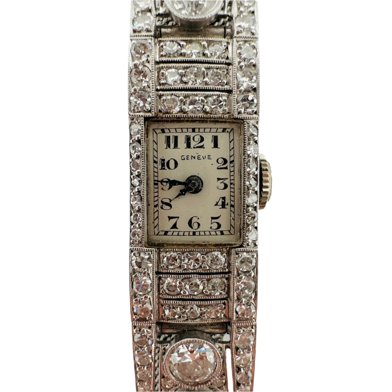 Montre de dame en or blanc et diamants