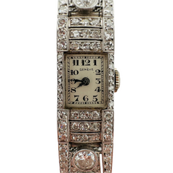 Montre de dame en or blanc et diamants