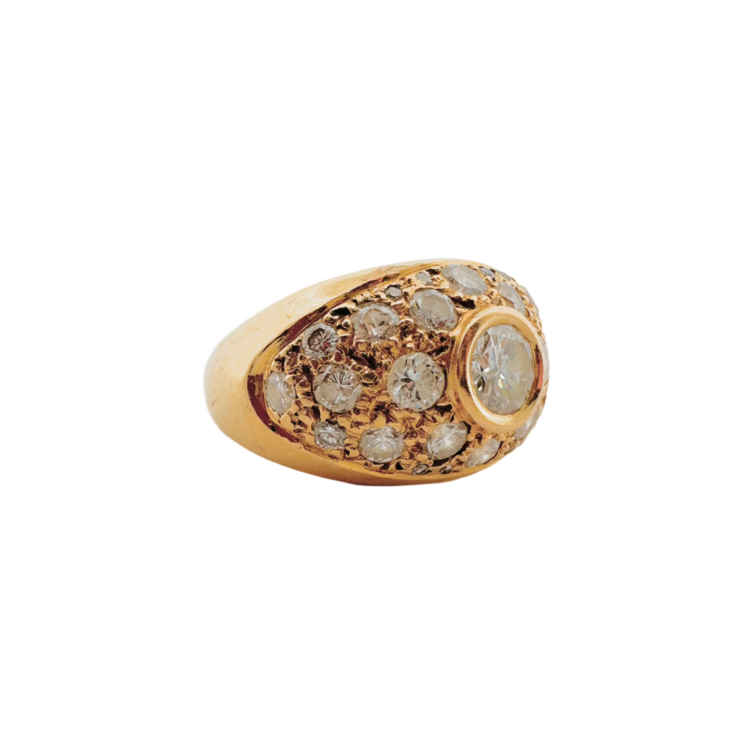 Bague Jonc en or jaune et diamants
