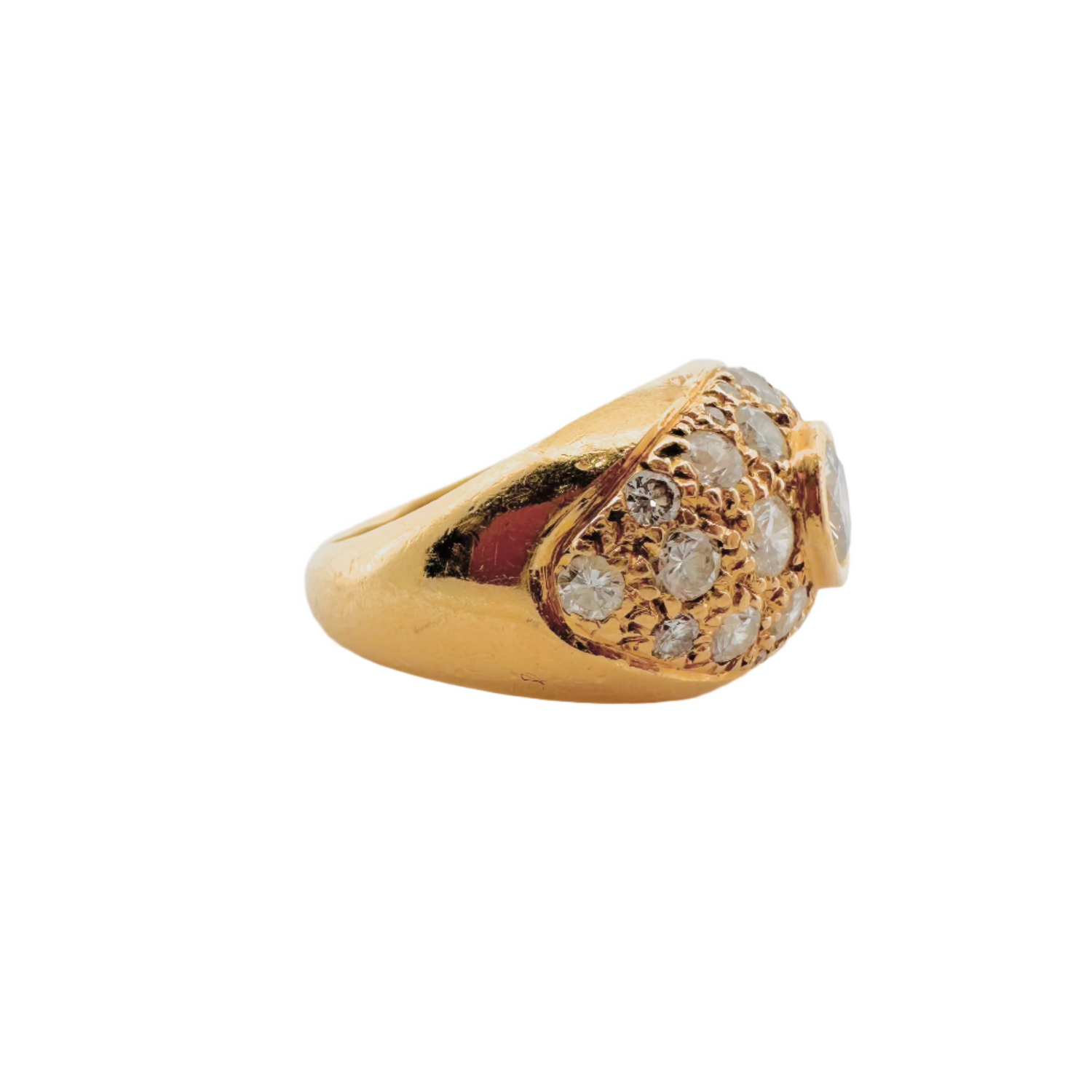 Bague Jonc en or jaune et diamants