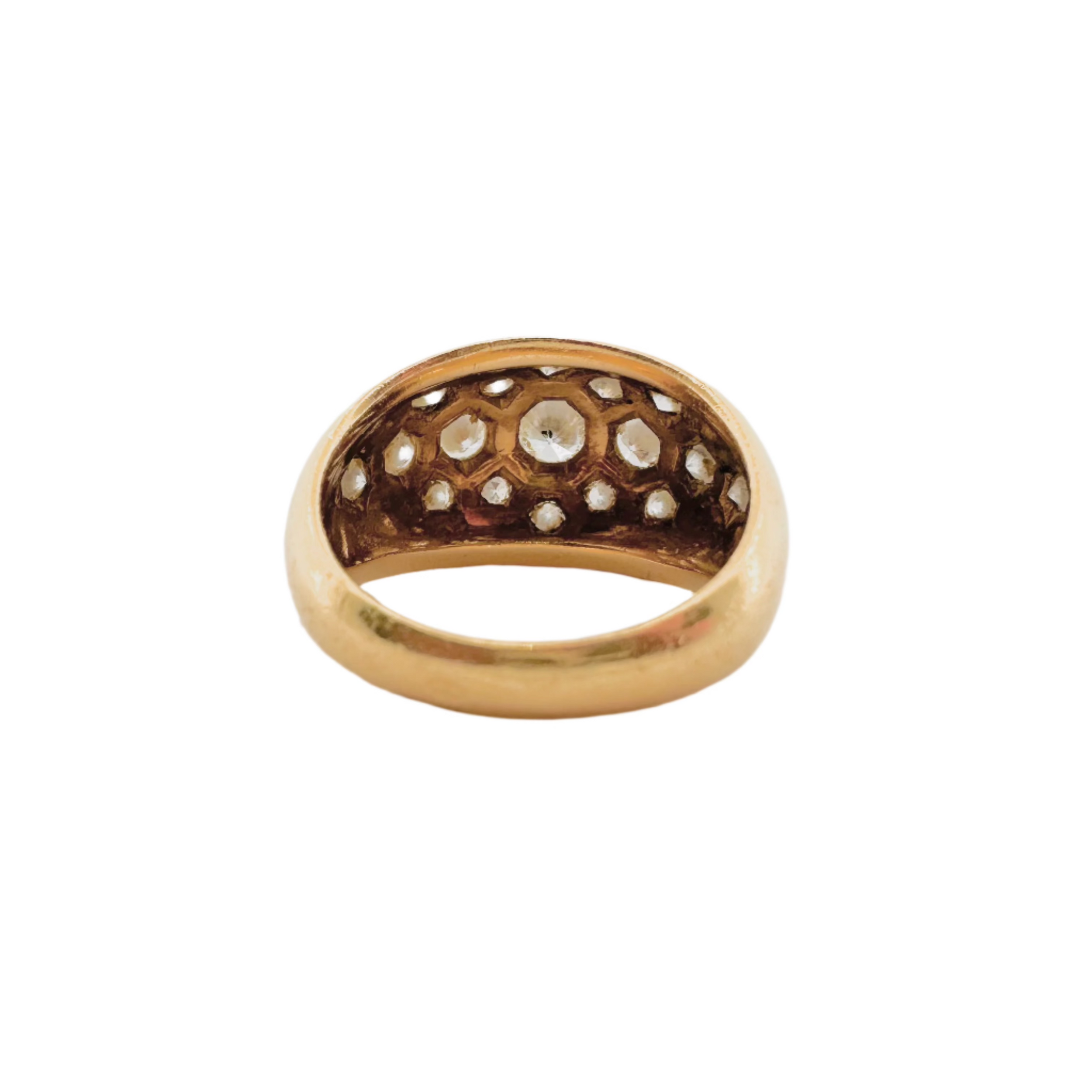 Jonc ring in yellow gold and diamonds