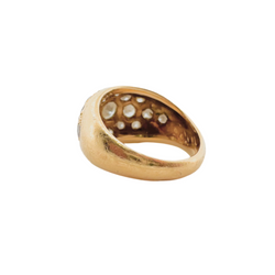 Jonc ring in yellow gold and diamonds