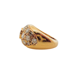 Jonc ring in yellow gold and diamonds