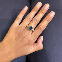 Bague Jonc en or jaune saphir et diamants