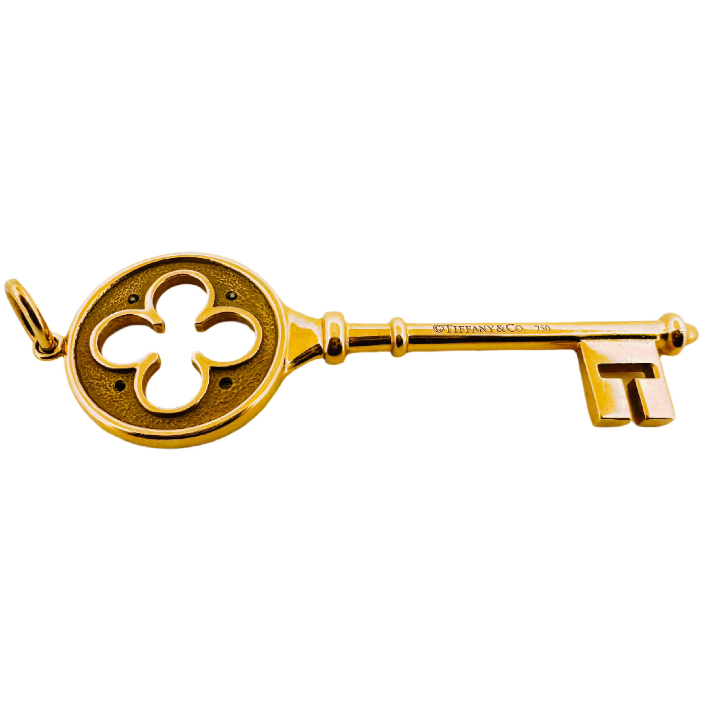 Pendentif TIFFANY & CO. Clé en or jaune et diamants