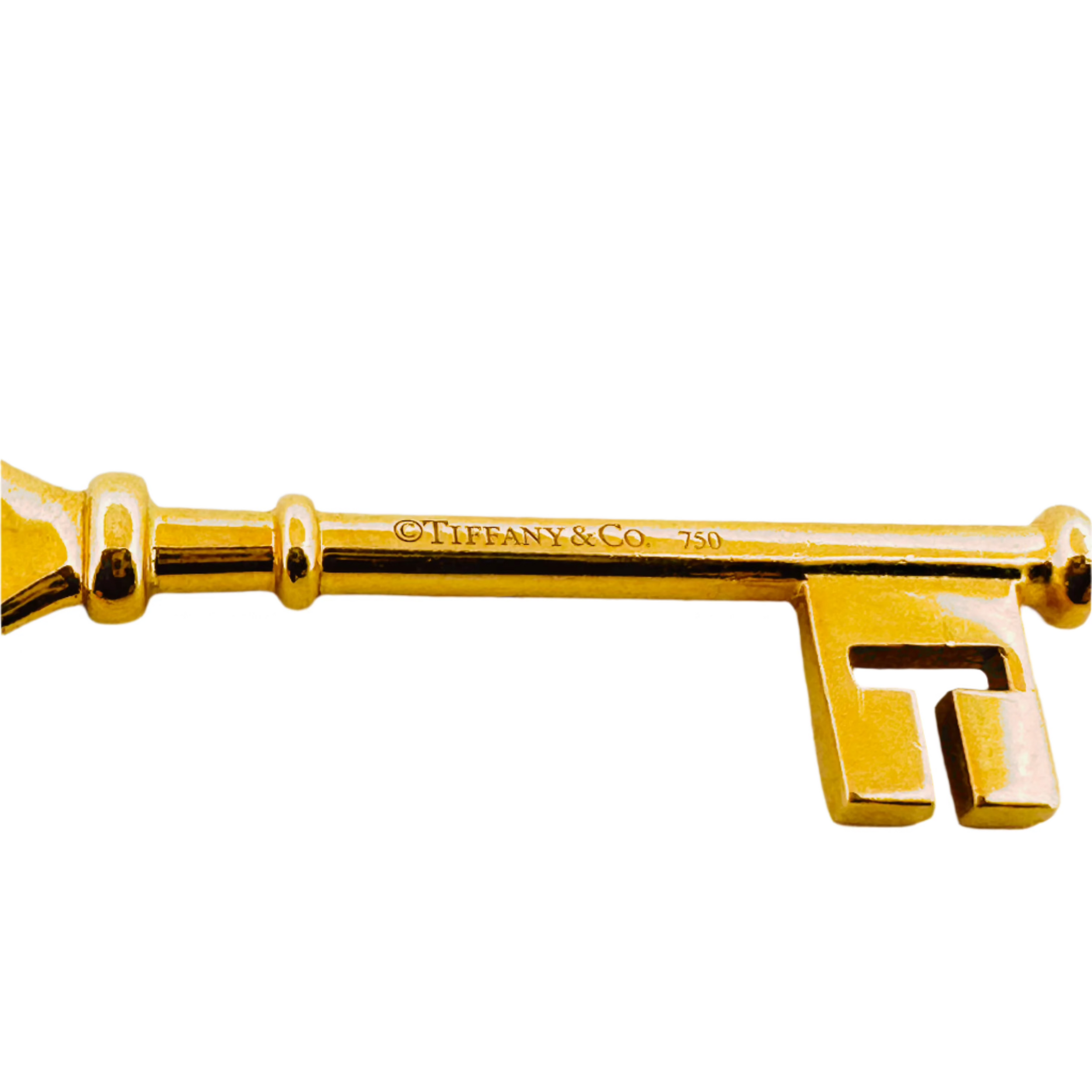 Pendentif TIFFANY & CO. Clé en or jaune et diamants