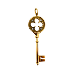Pendentif TIFFANY & CO. Clé en or jaune et diamants