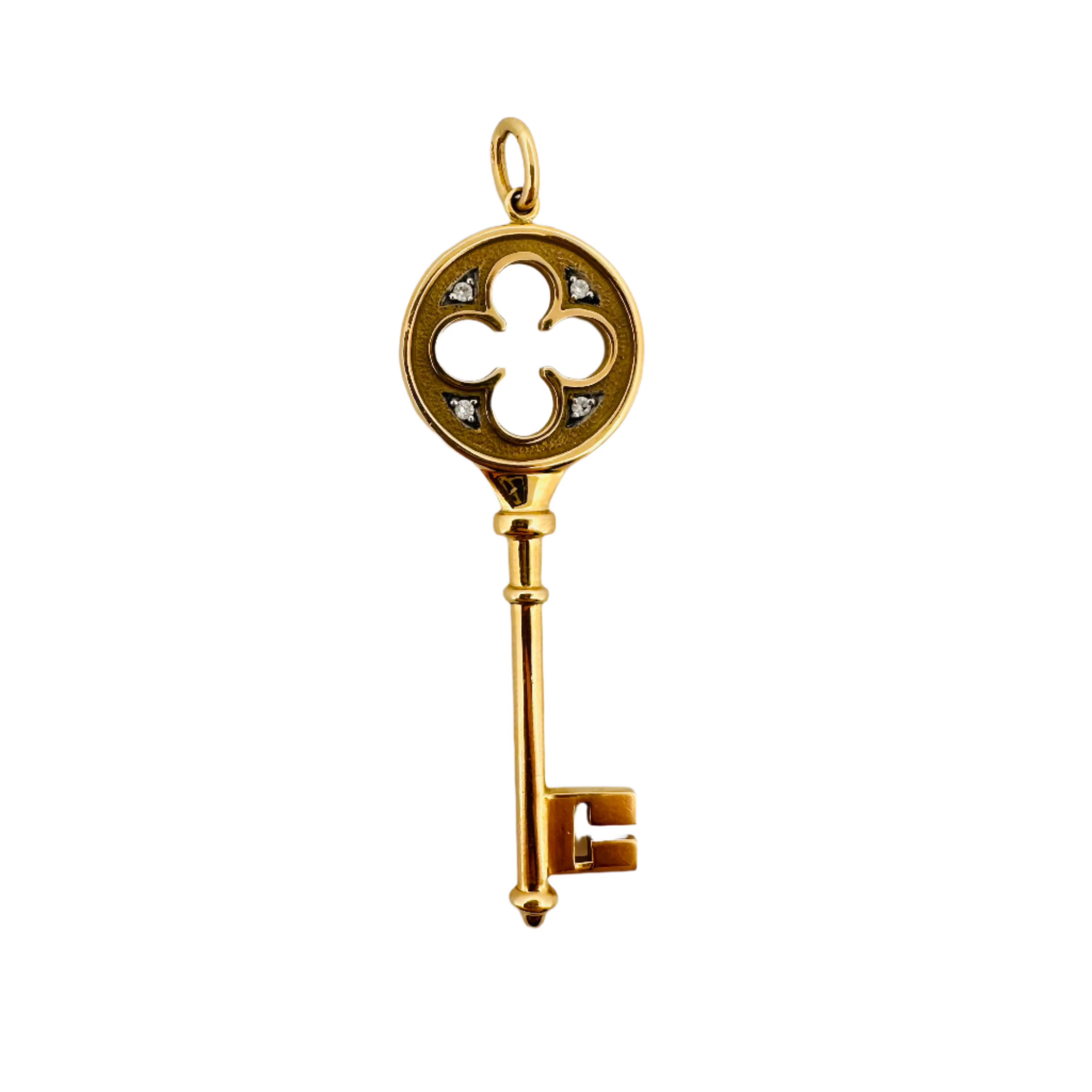 Pendentif TIFFANY & CO. Clé en or jaune et diamants