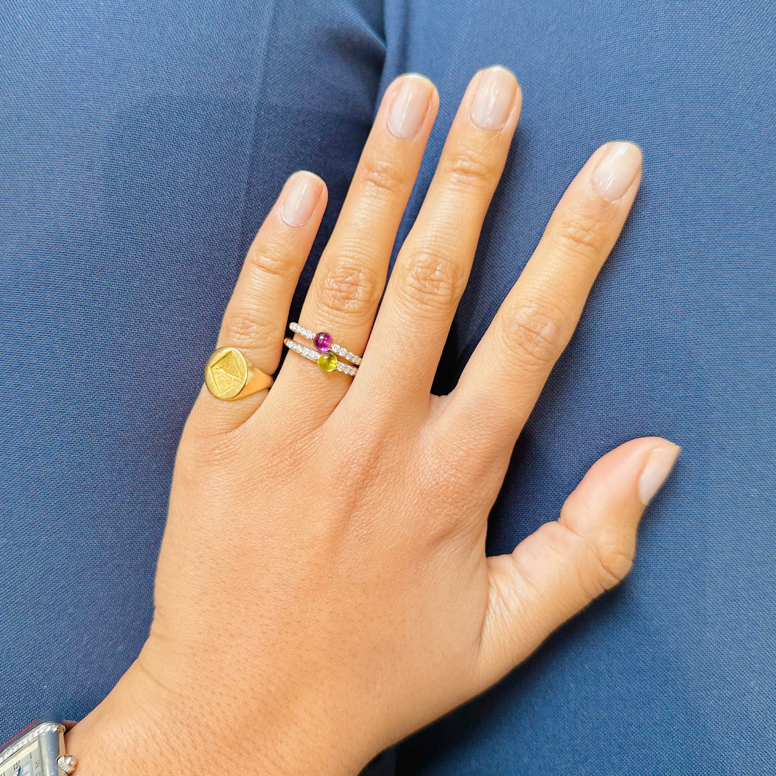 Bague POMELLATO en or rose, améthyste et diamants