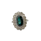 Bague Marguerite en platine, saphir et diamants