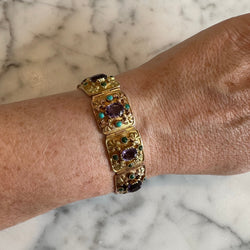 Bracelet ancient amethysts and turquoise