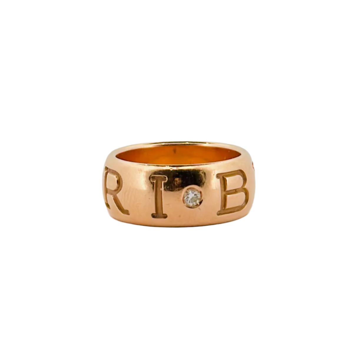 Bague Bandeau BULGARI en or rose et diamant