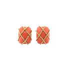 Boucles d'oreilles SCHEPPS en or jaune et corail