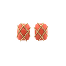 Boucles d'oreilles SCHEPPS en or jaune et corail