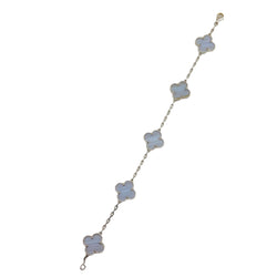 Bracelet VAN CLEEF & ARPELS Alhambra en or blanc et calcédoine