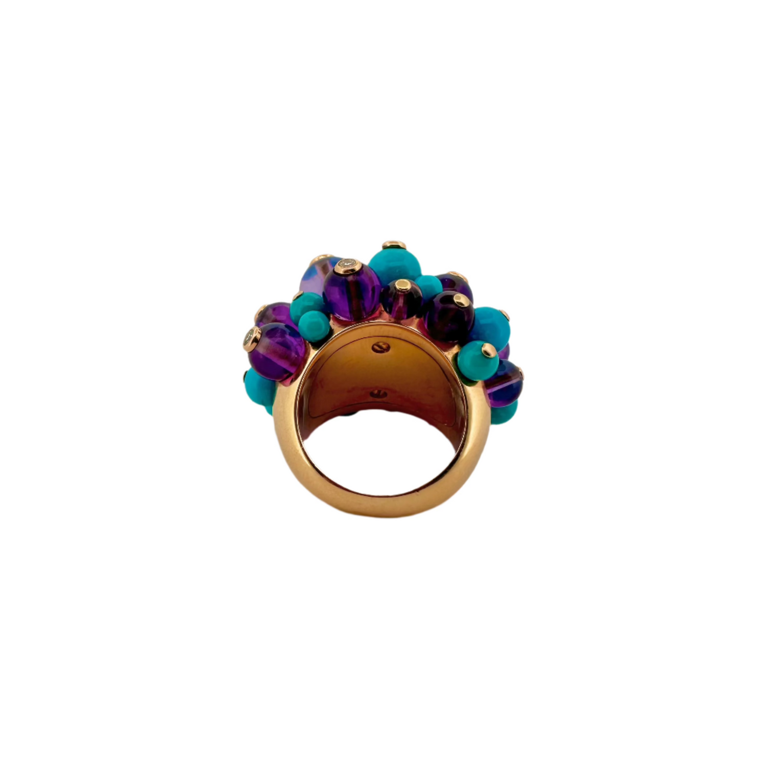 CARTIER "Délices de Goa" ring in yellow gold, turquoise, amethysts and diamonds