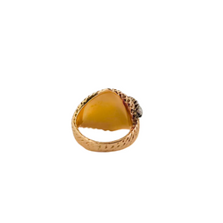 Bague or jaune, ligne de diamants
