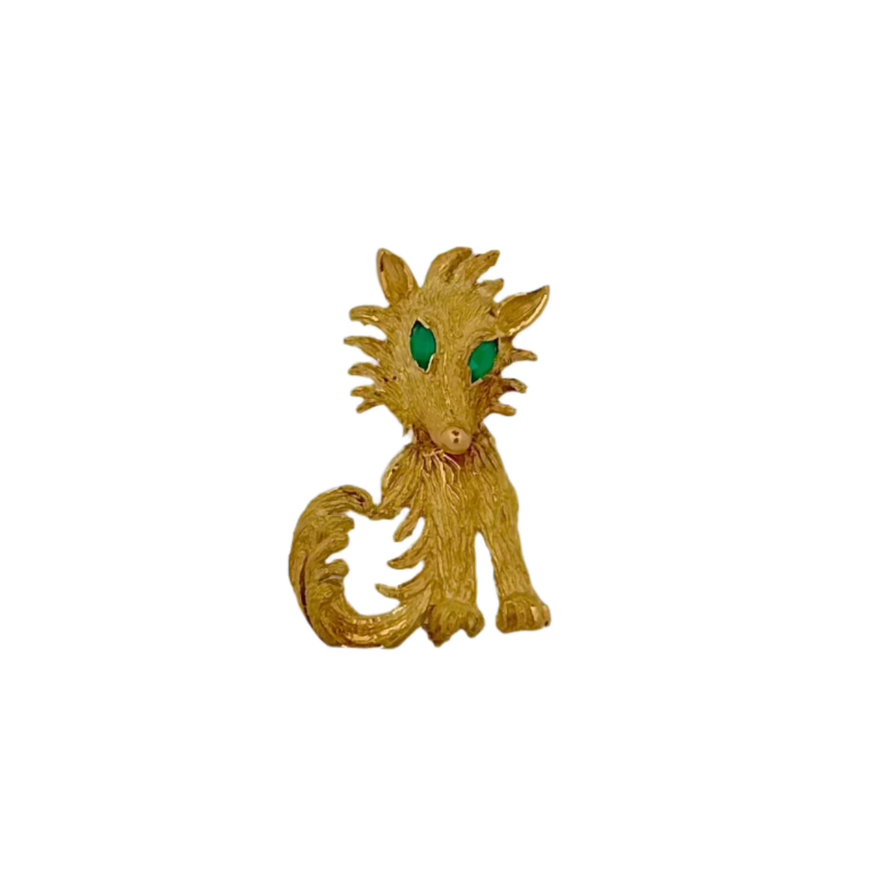 Broche Renard malicieux en or jaune