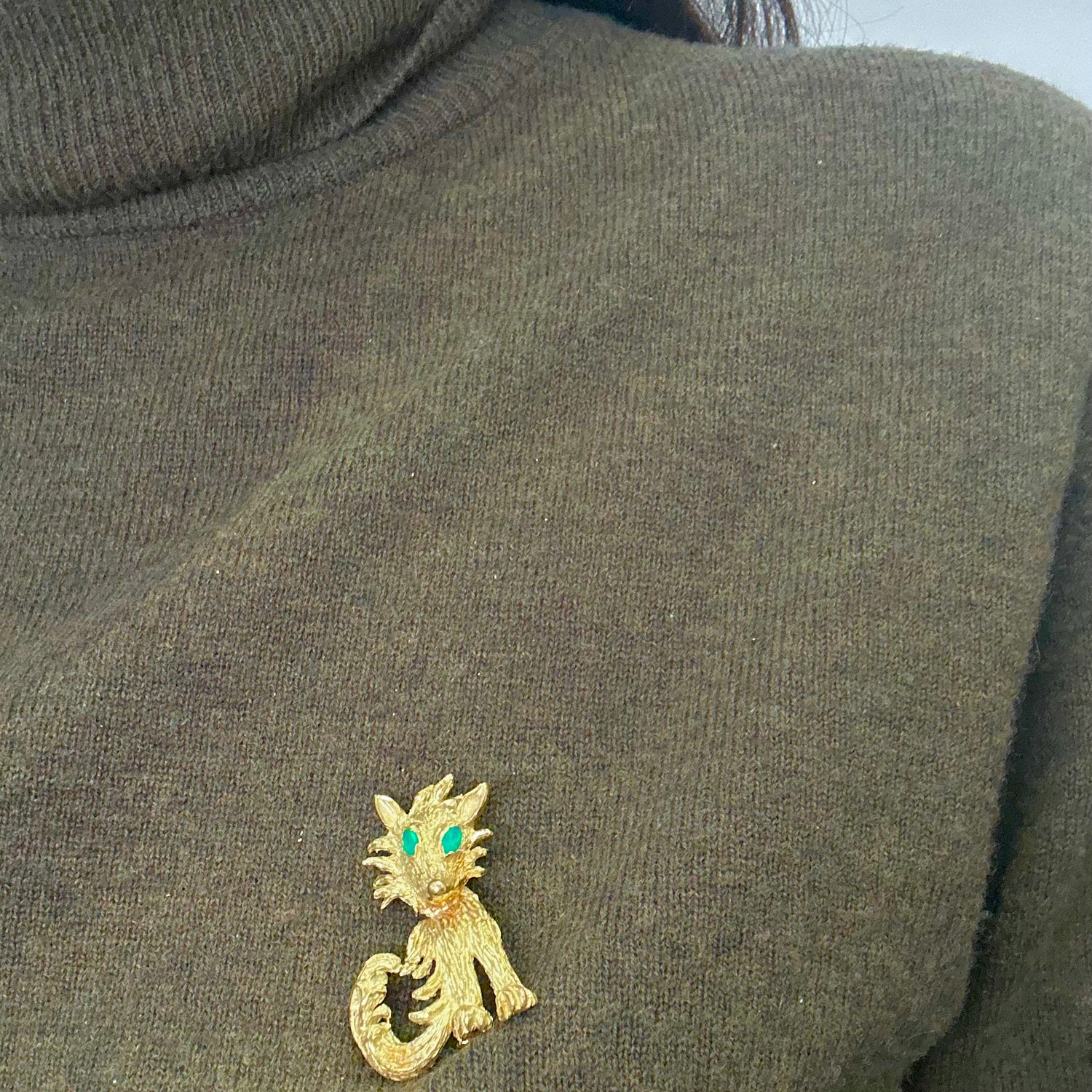 Broche Renard malicieux en or jaune
