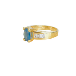 Bague en or jaune saphir et diamants