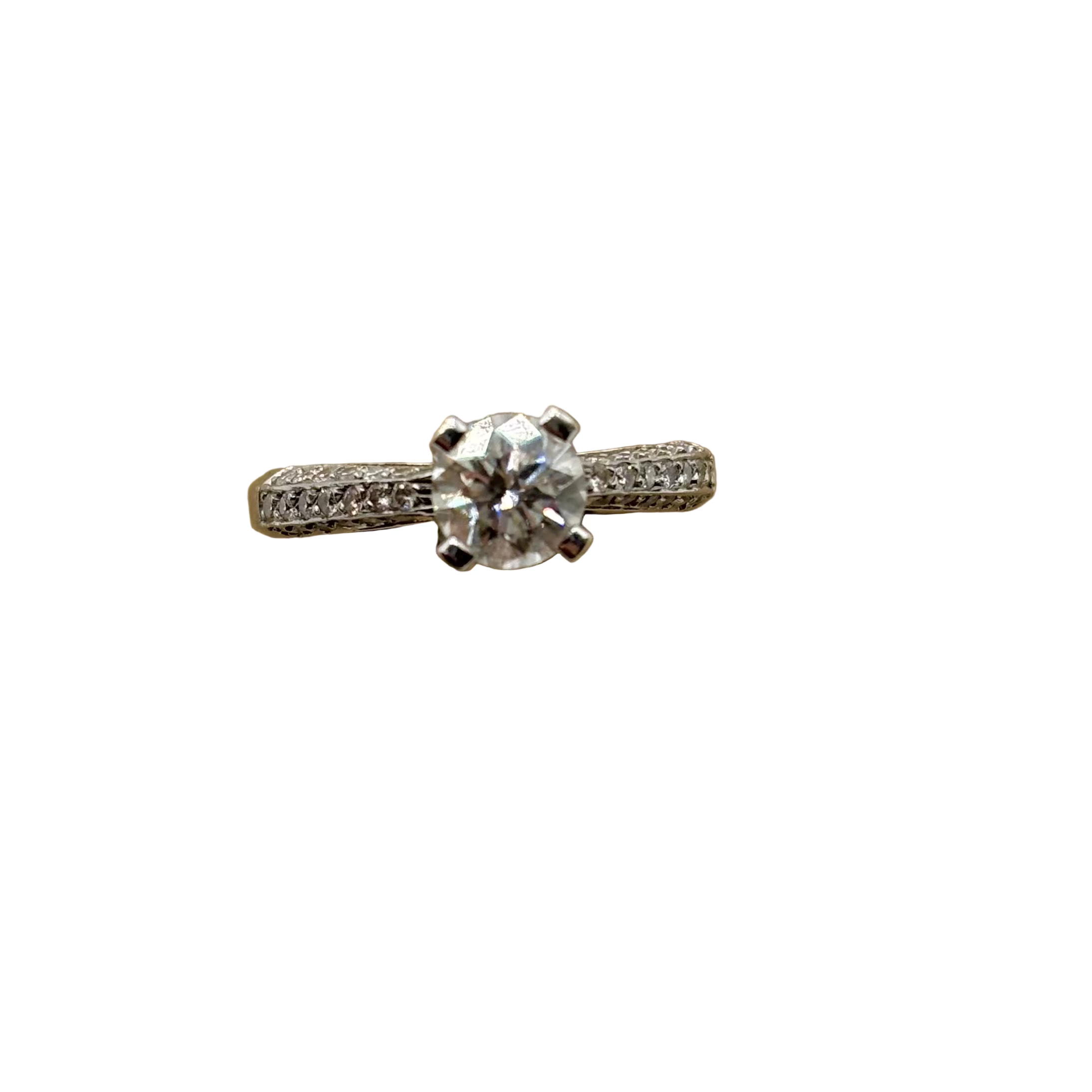 Bague Solitaire en or blanc et diamants