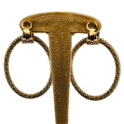 Boucles d'oreilles Créoles FRED en or jaune et or blanc