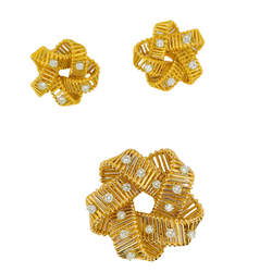 Parure HERMÈS en or jaune et diamants