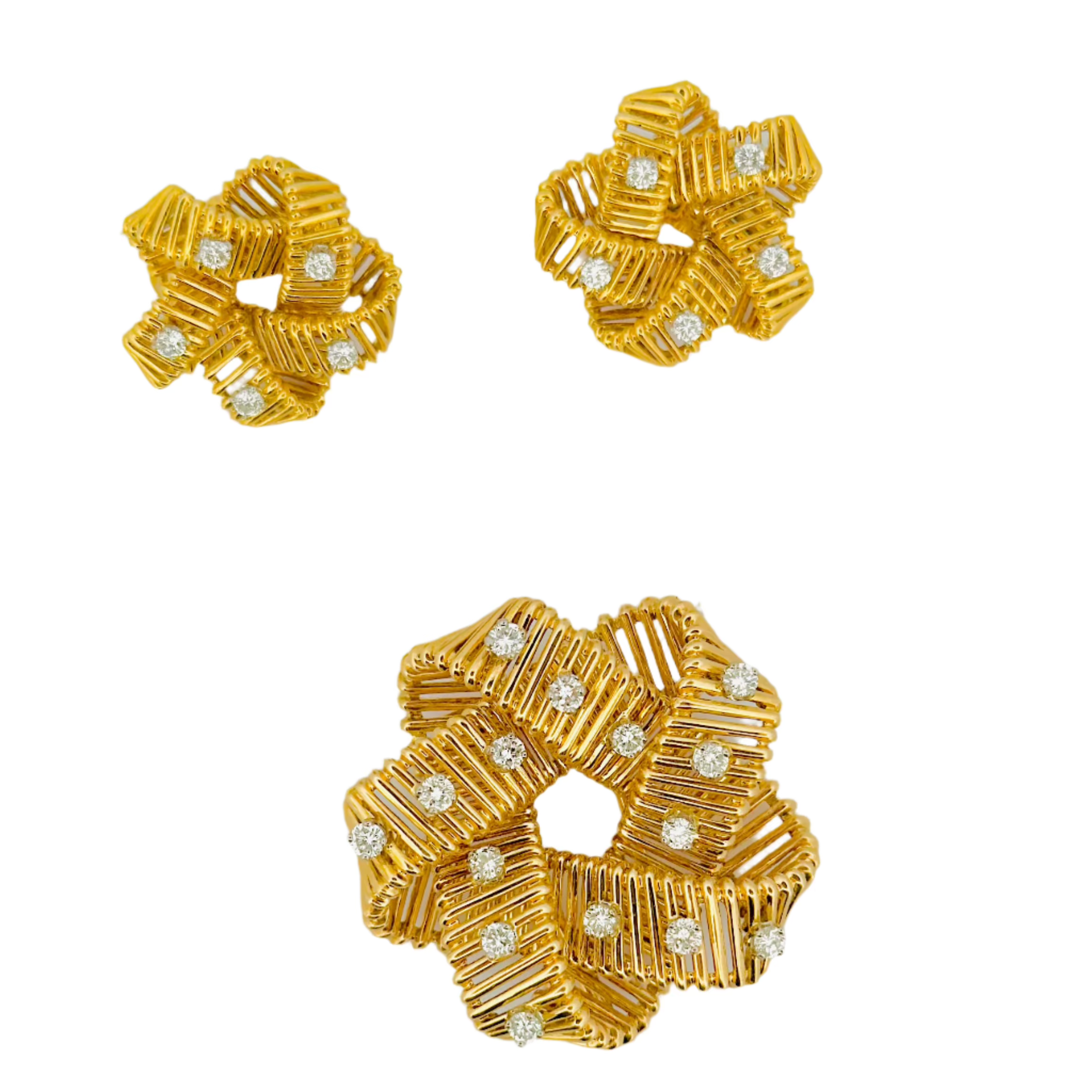 Parure HERMÈS en or jaune et diamants