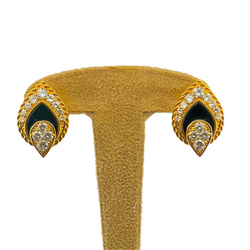 Boucles d'oreilles FRED en or jaune, onyx et diamants