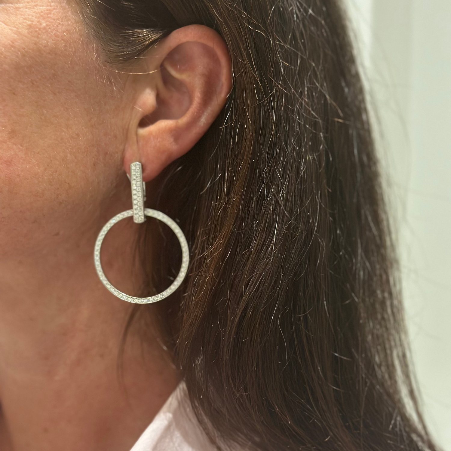BOUCHERON Hoop Earrings in White Gold and Diamonds