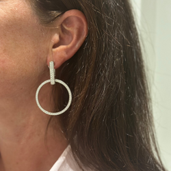 Pair of BOUCHERON earrings in white gold and diamonds