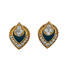 Boucles d'oreilles FRED en or jaune, onyx et diamants