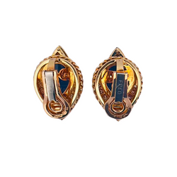Boucles d'oreilles FRED en or jaune, onyx et diamants