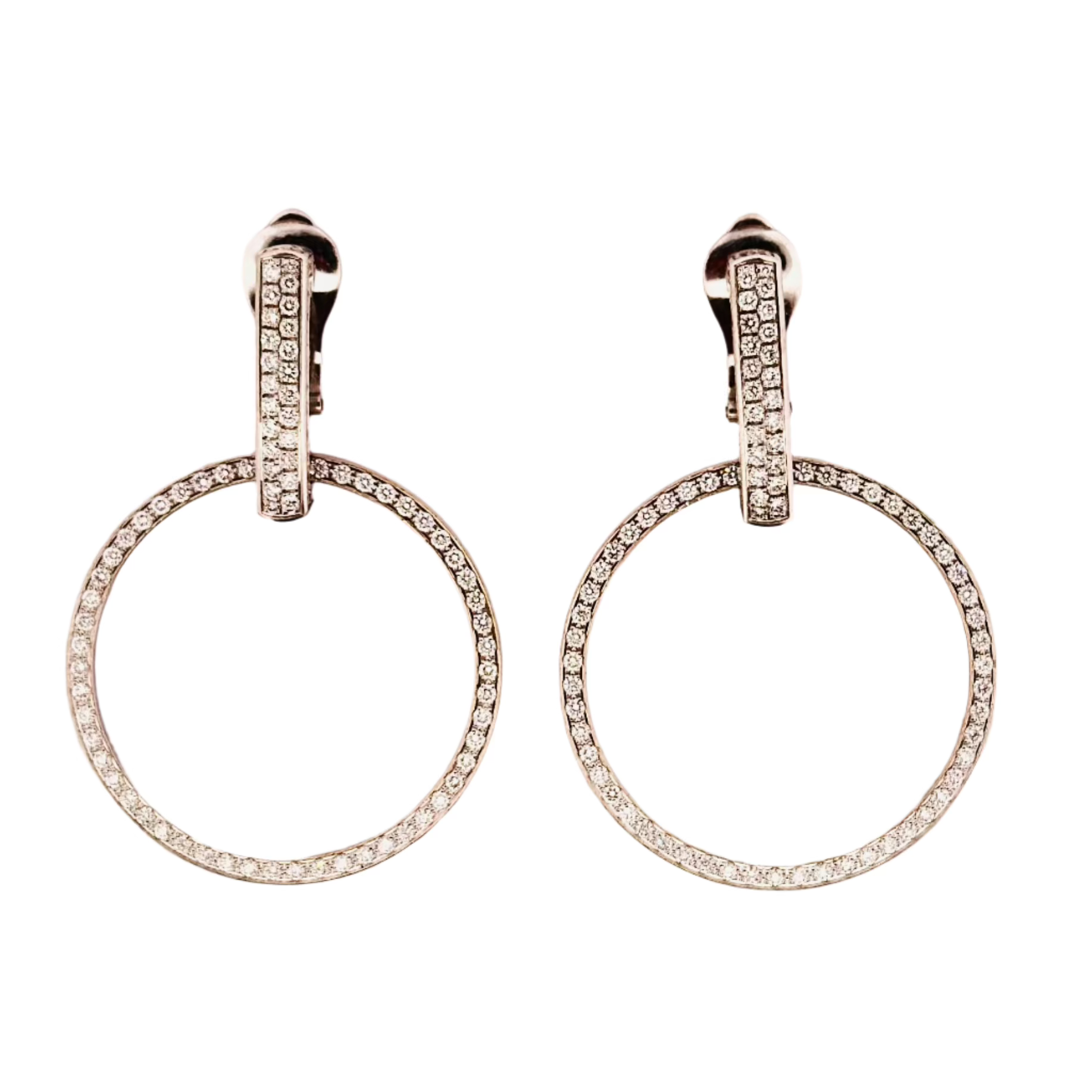 Boucles d'oreilles Créoles BOUCHERON en or blanc et diamants