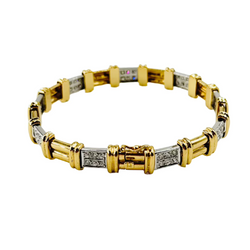 Bracelet en or jaune, or blanc et diamants
