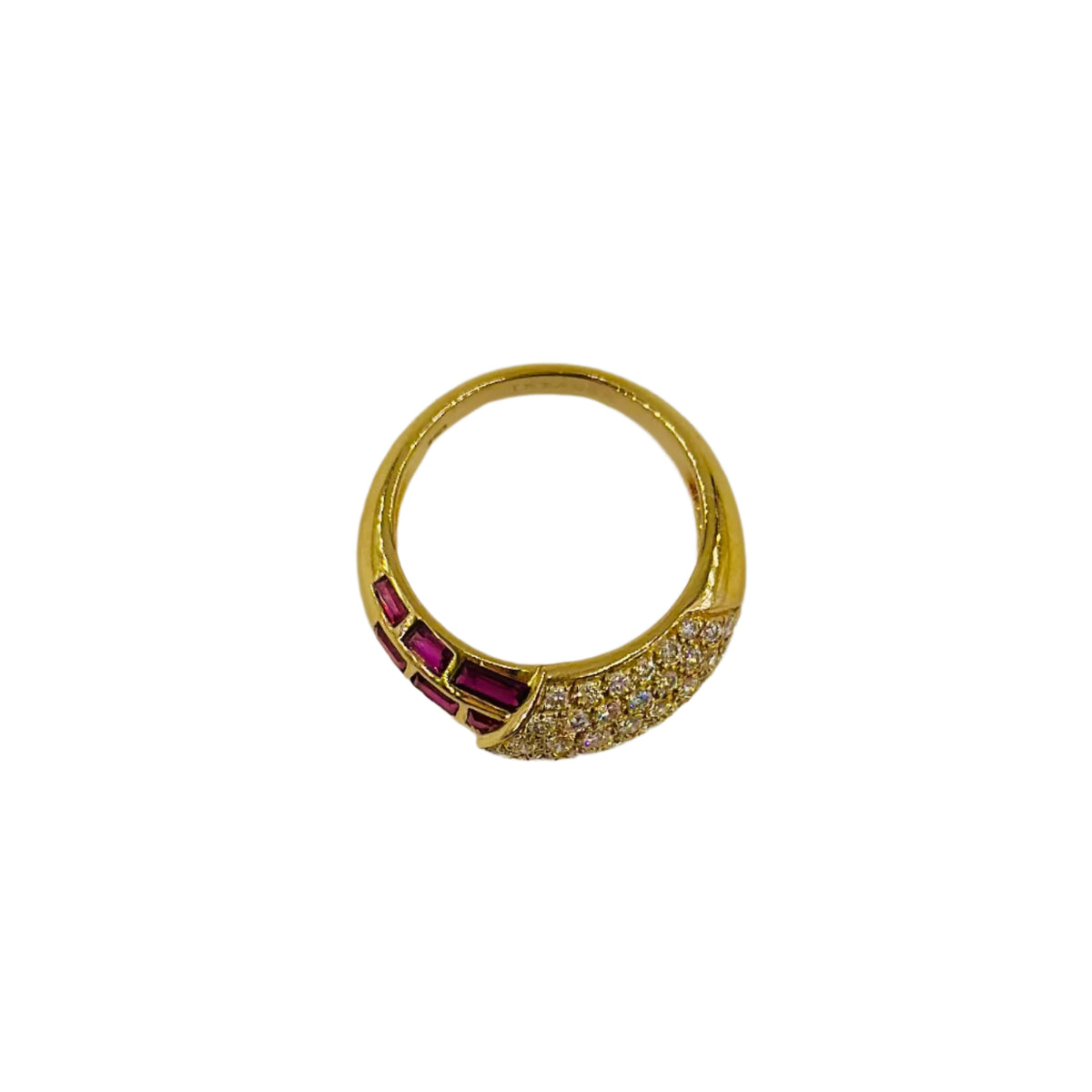 Ring Rush in yellow gold, ruby and diamonds