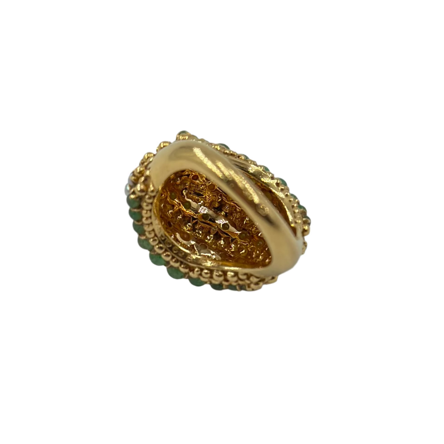 Bague Dôme VAN CLEEF & ARPELS Twist en or jaune, chrysoprases et perles