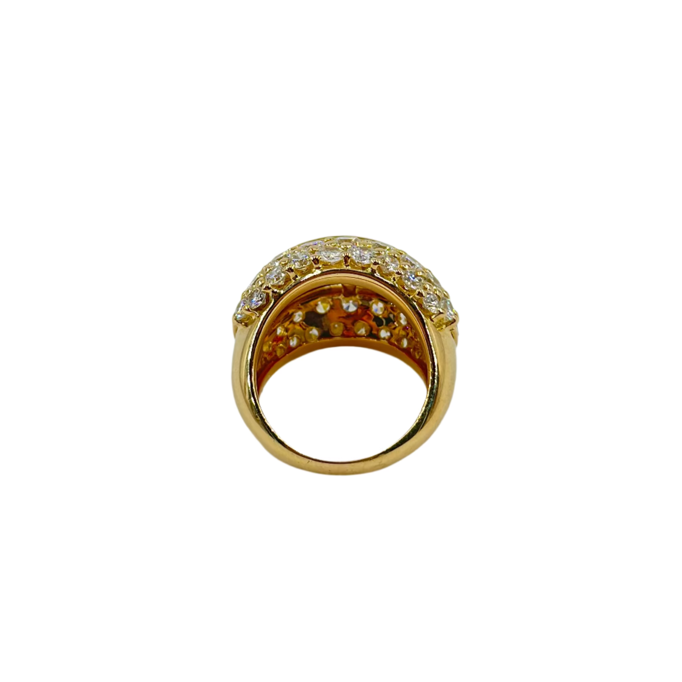 Bague Dôme en or jaune, rubis et diamants