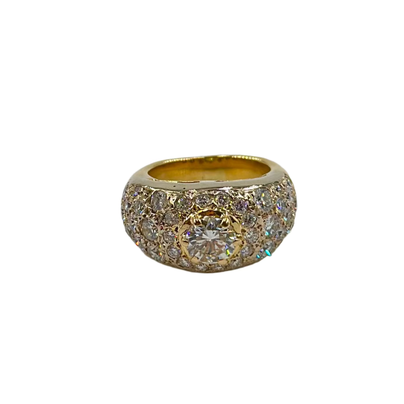 Bague en or jaune et diamants