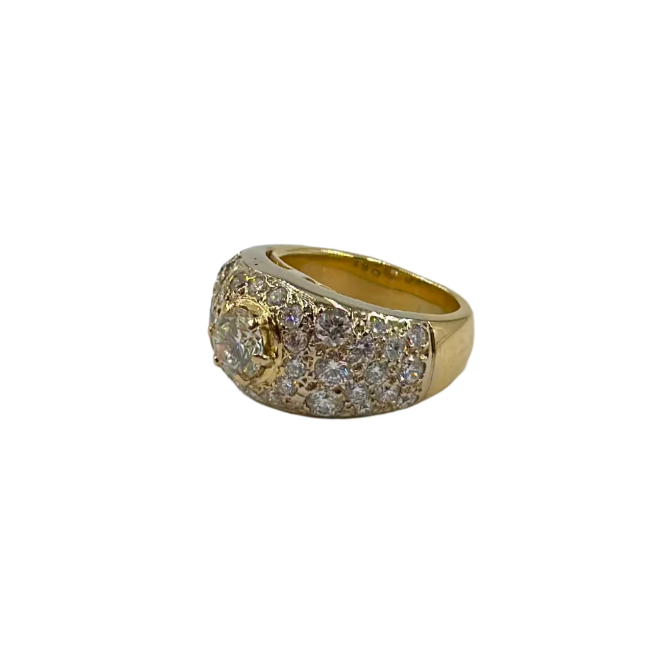 Bague en or jaune et diamants