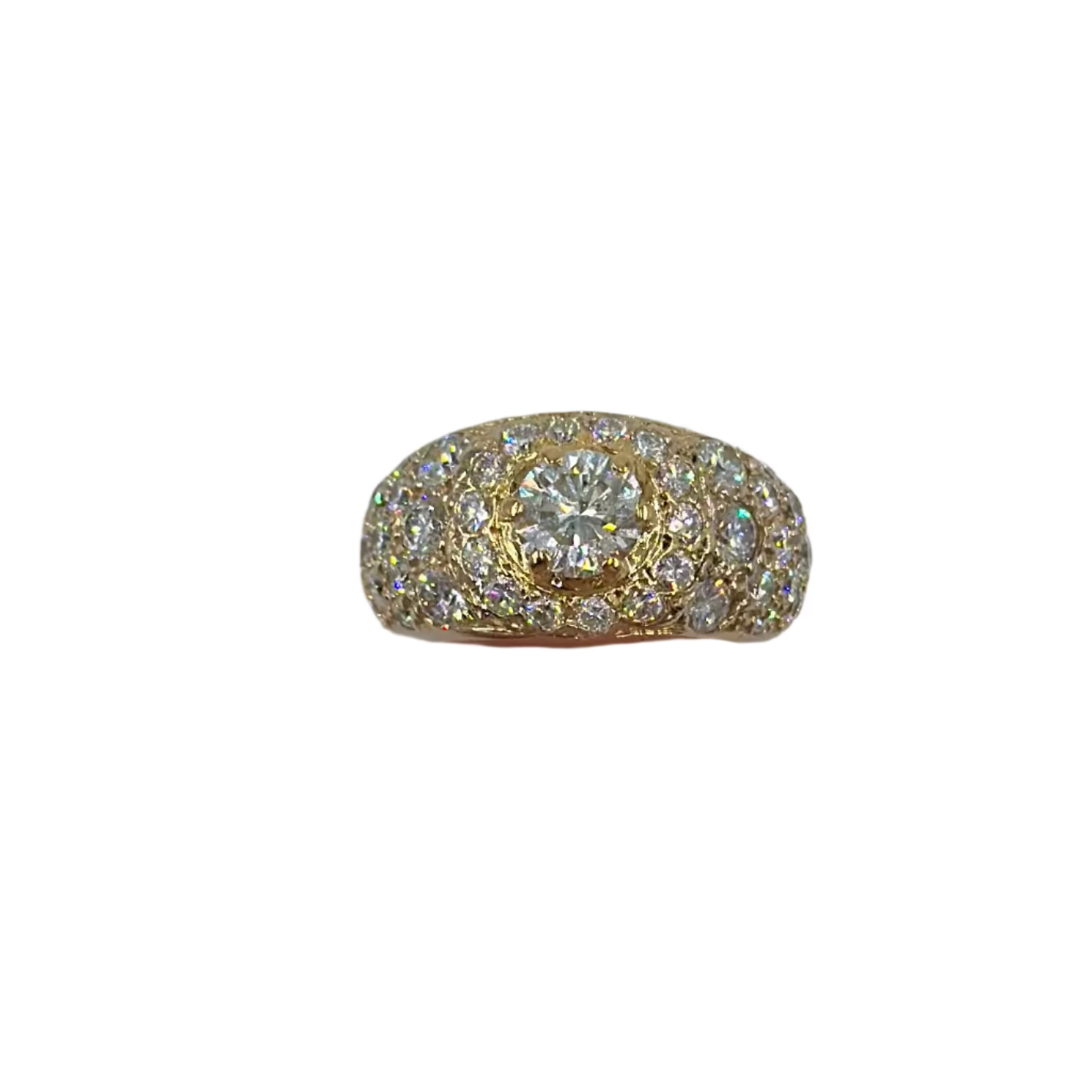Bague en or jaune et diamants