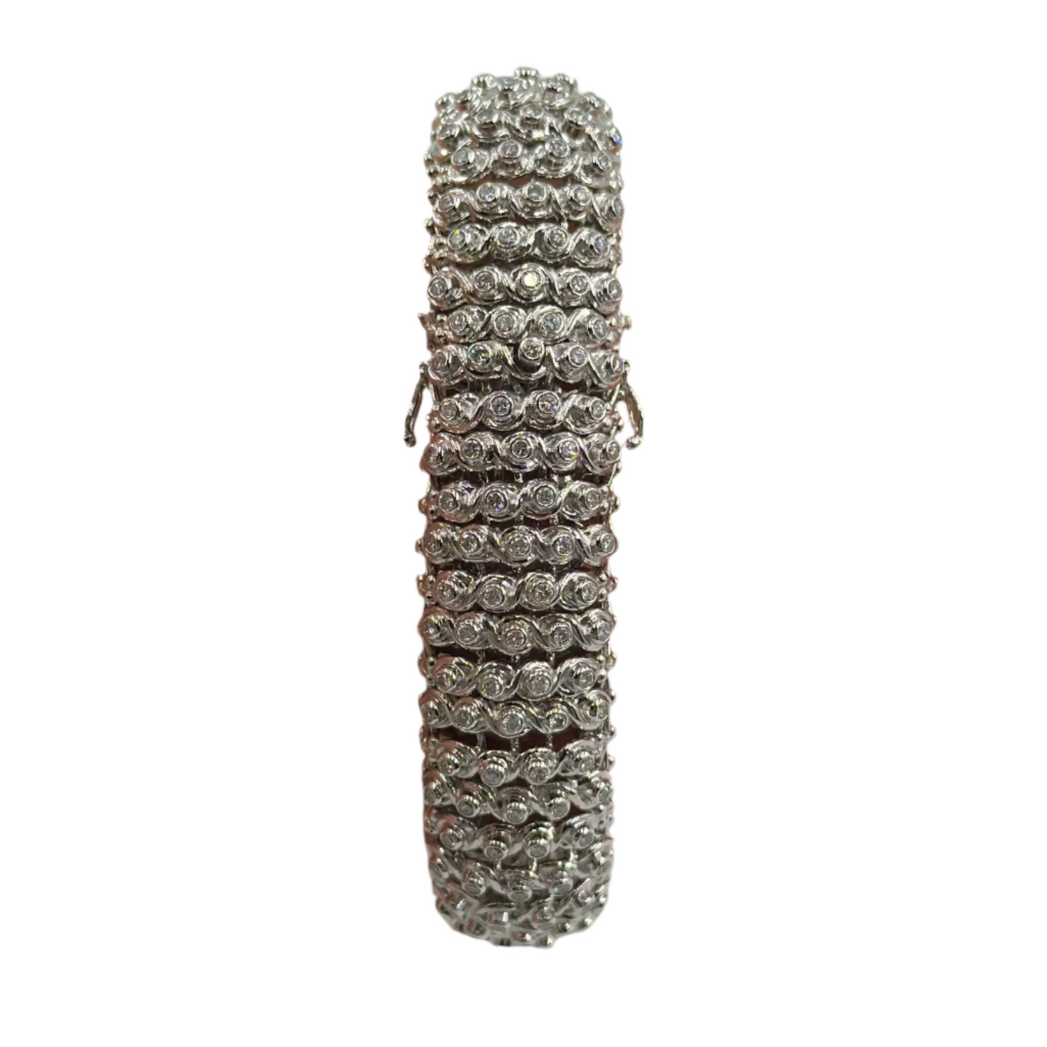 Bracelet flexible in white gold and diamonds