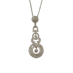Collier Pendentif en or blanc et diamants