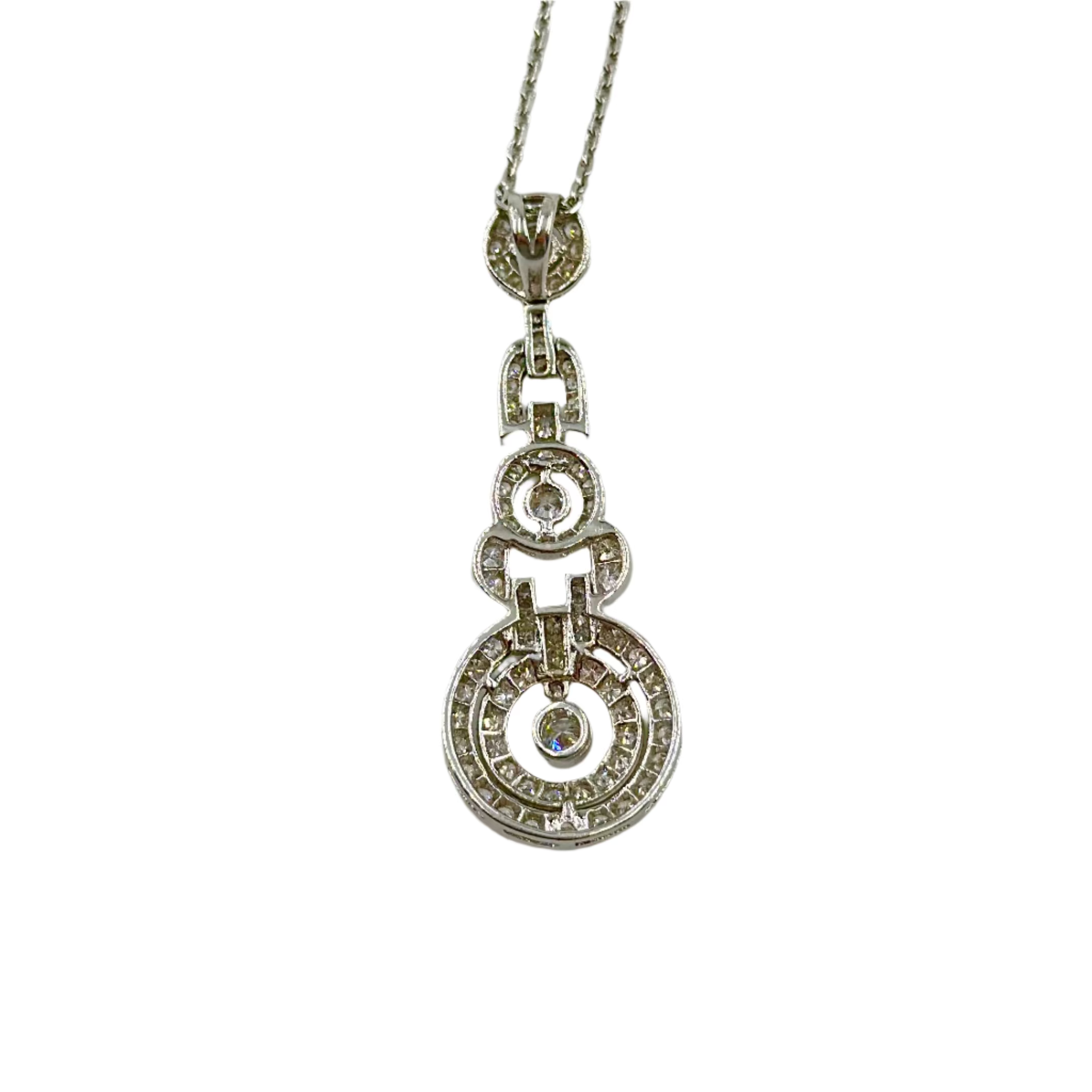 Collier Pendentif en or blanc et diamants