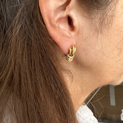 Boucles d'oreilles Clips en or jaune, or blanc et or rose